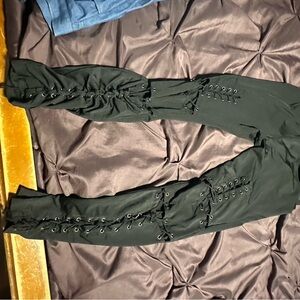 Stylish Black Lace-Up Women's Pants